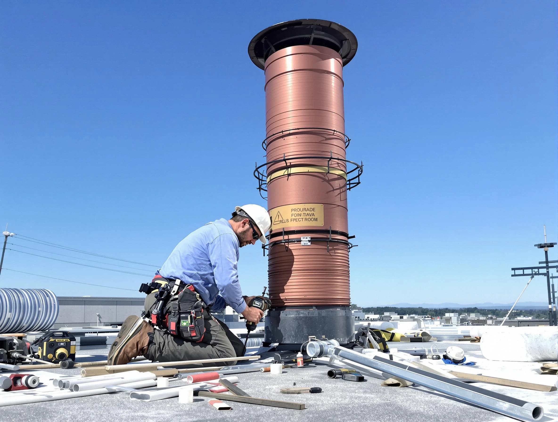 Installed chimney liner by Somerset Chimney Sweep in Somerset, NJ