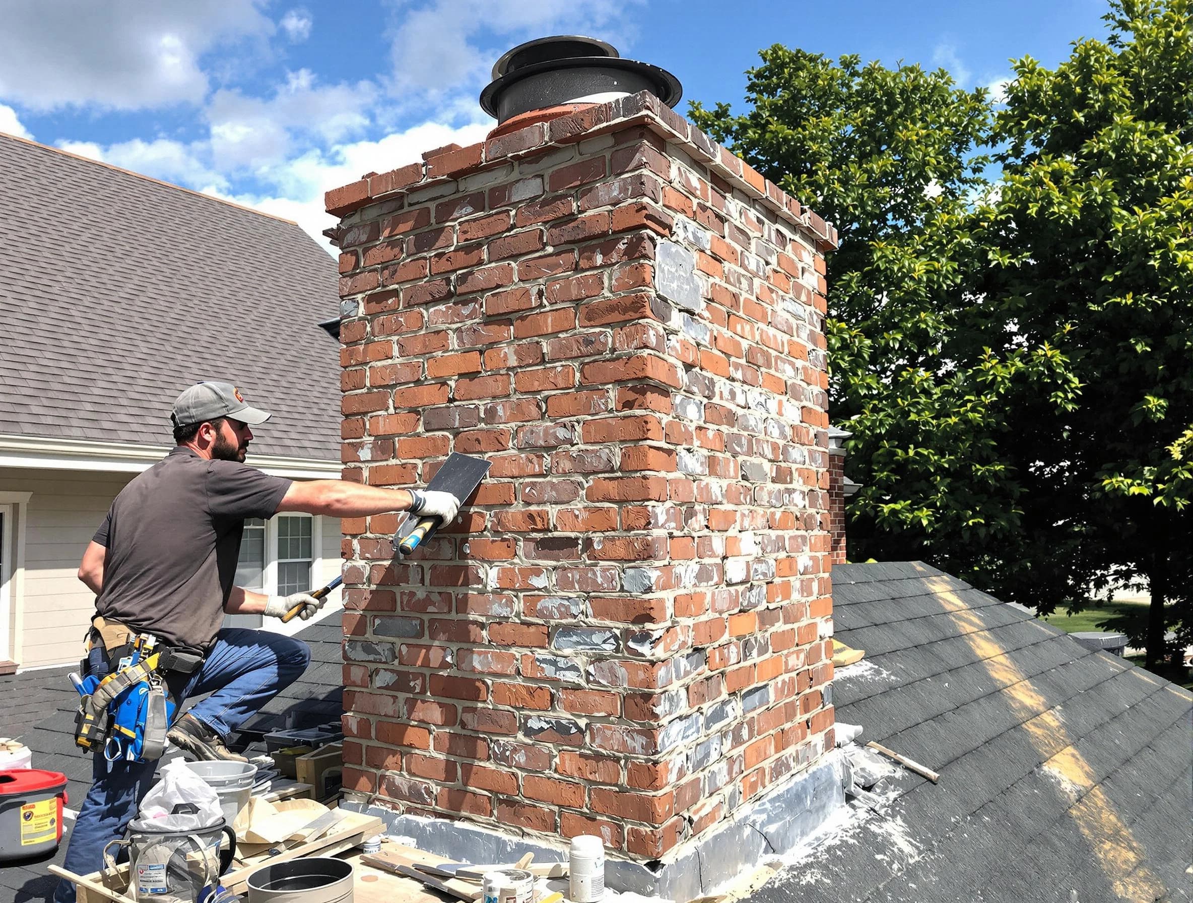 Completed chimney rebuild by Somerset Chimney Sweep in Somerset, NJ