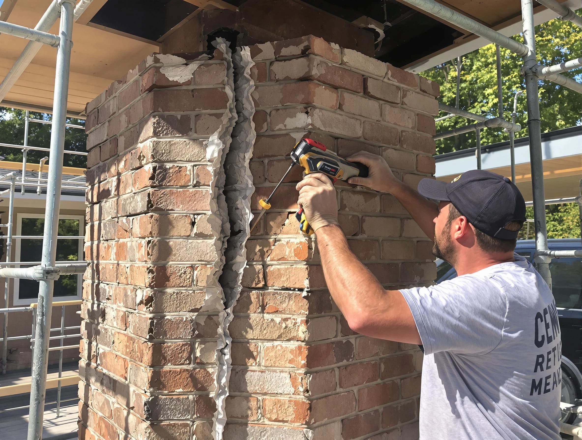 Somerset Chimney Sweep technician performing chimney repair in Somerset, NJ