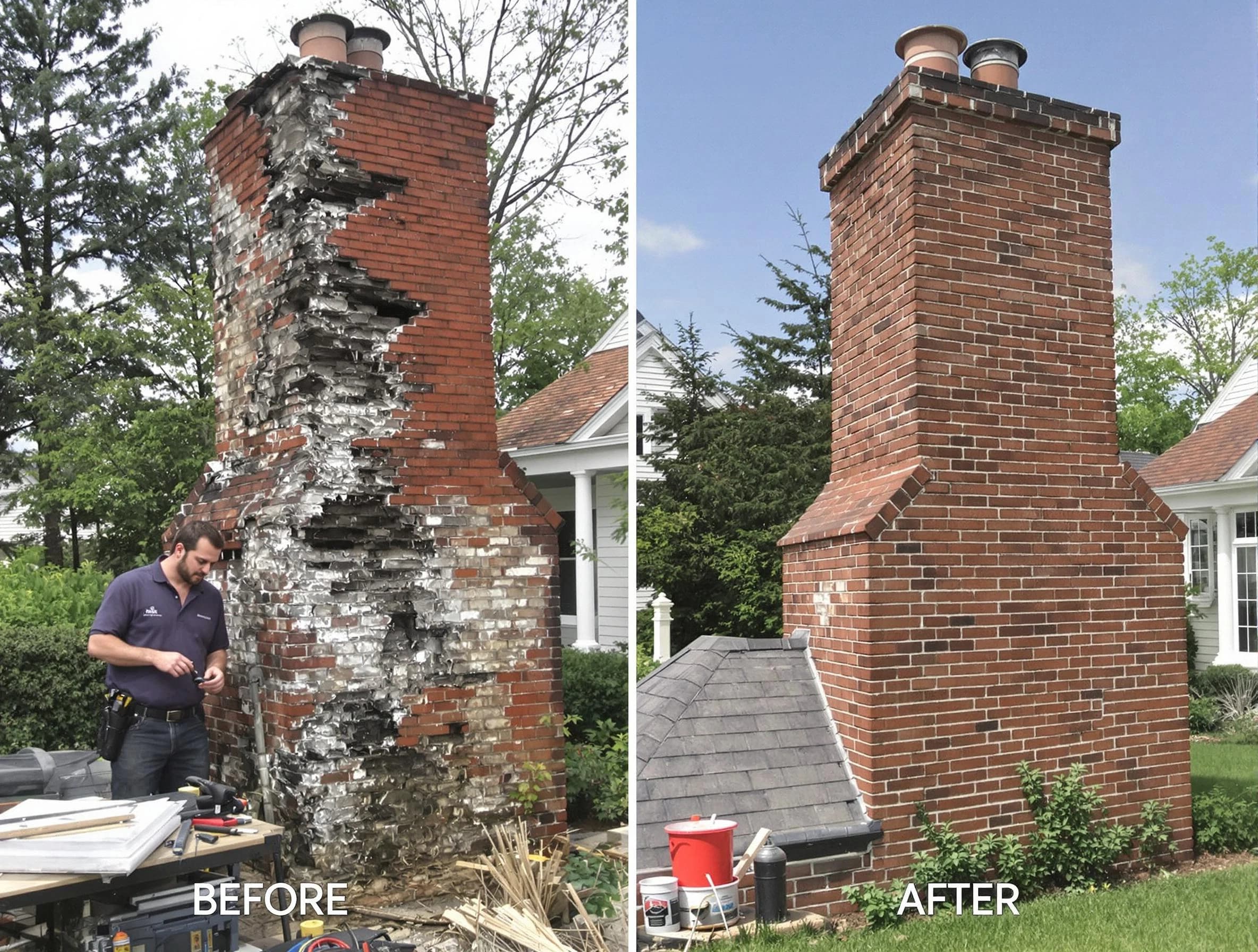 Somerset Chimney Sweep performing a full chimney restoration in Somerset, NJ