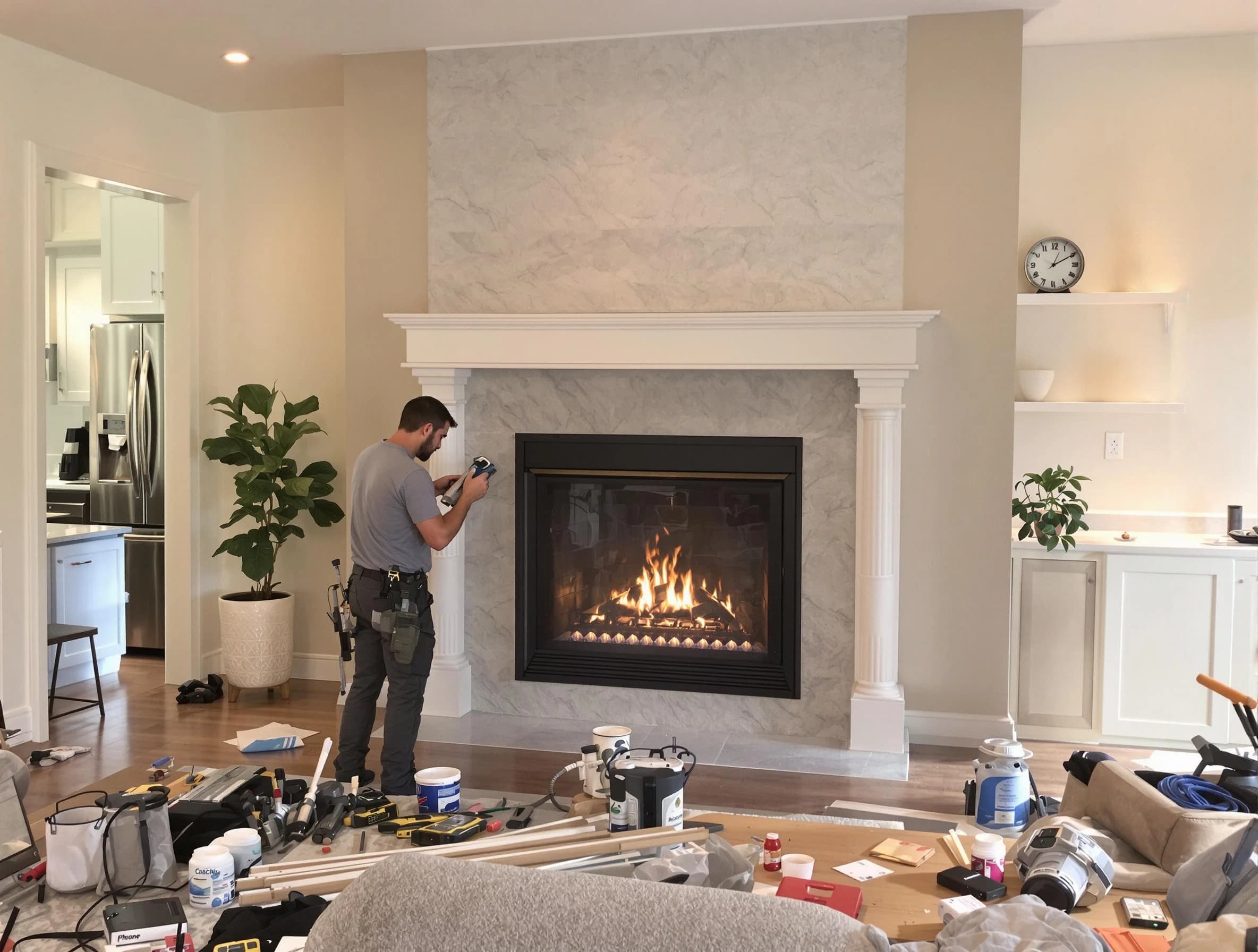 Newly installed fireplace by Somerset Chimney Sweep in Somerset, NJ