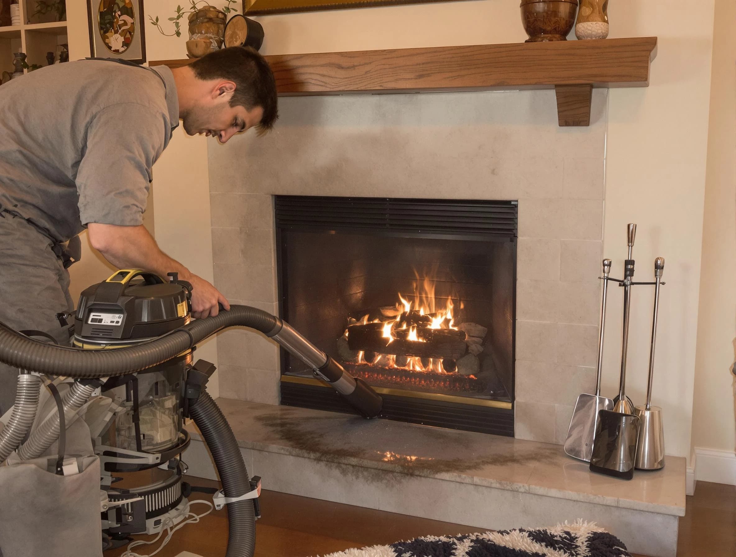 Routine fireplace upkeep by Somerset Chimney Sweep in Somerset, NJ