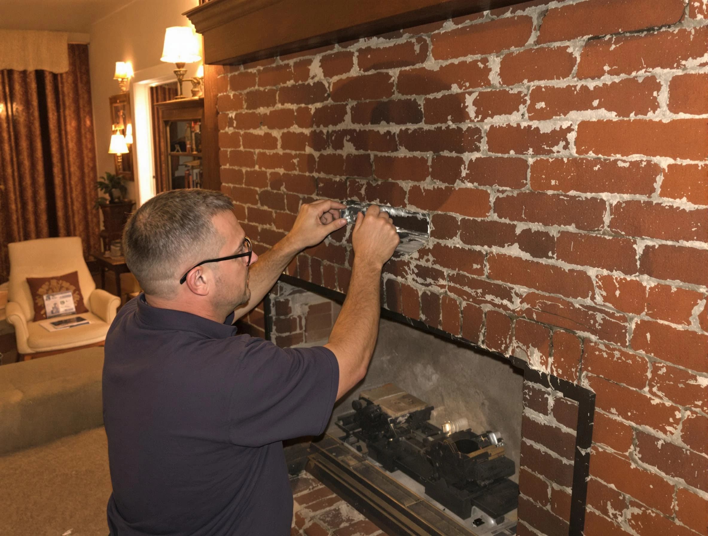 Somerset Chimney Sweep expert fixing a fireplace in Somerset, NJ